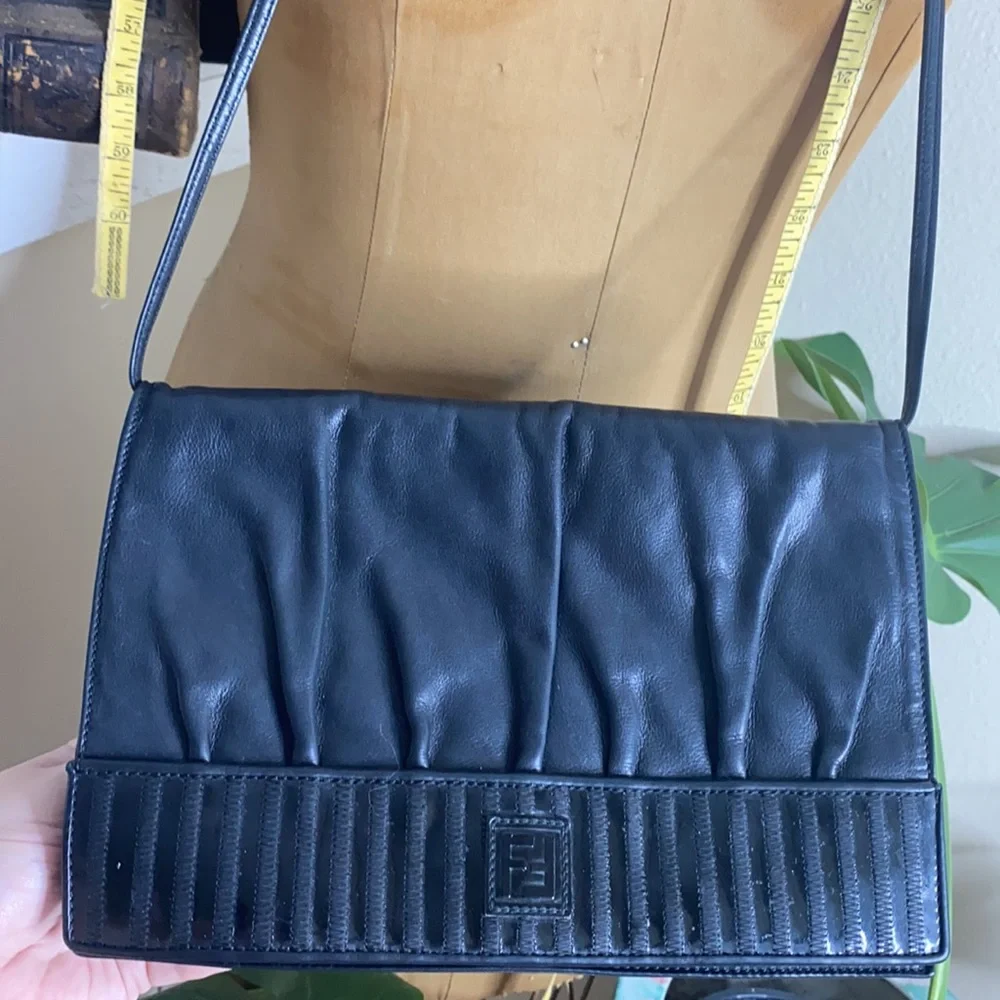 Vintage Fendi Black‎ Clutch Shoulder Bag